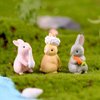 MAOMIA 12 Pcs Rabbit Figures for Kids, Bunnies Toy Set Cake Toppers, Miniature Rabbit Fairy Garden Figurines Collection Playset for Christmas Birthday Gift Desk Decoration