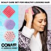 Conair Scalp Massager - Scalp Massager hair growth - Head Massager Scalp - 3 Unique Brush Heads - 3 Pack