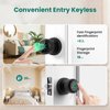 GHome 4 in 1 Smart Fingerprint Door Knob with Keypad Door Lock, Biometric Smart Door Knobs & App Control, Keyless Entry Door Lock Great for Home, Bedroom, Apartment Offices and Garages