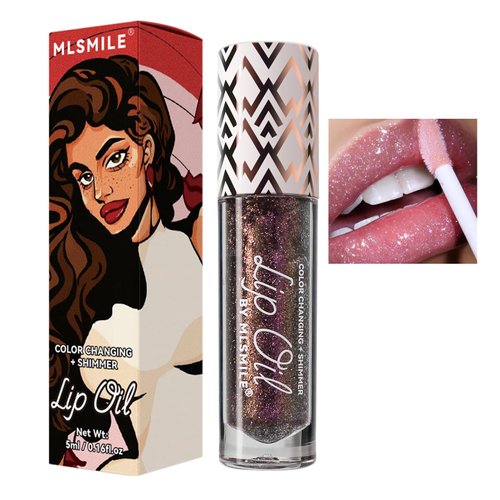 AKARY Color Changing Moisturizing Lip Glow Oil Plumping Shimming Glow Lipstick, Hydrating Lip Gloss Tinted Lip Balm Lip Care, Long Lasting Plumper Moisturizer Lip Oil Makeup Gift for Women, 05