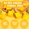 Libima 24 Pcs 2.3 Inch Cheese Stress Toys Foam Cheese Stretchy Toy Party Favors Stress Relief Artificial Cheese Models Kitchen Miniature for Kids Adults Stress Relief, Dollhouse Kitchen Decor DIY