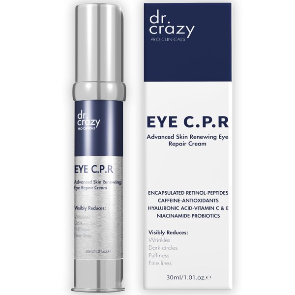 Dr Crazy CPR Repair Eye Cream | Eye Cream for Puffiness and Bags Under Eyes | Dark Circles Under Eye Treatment | Eye Bags Treatment for Women | 30ml