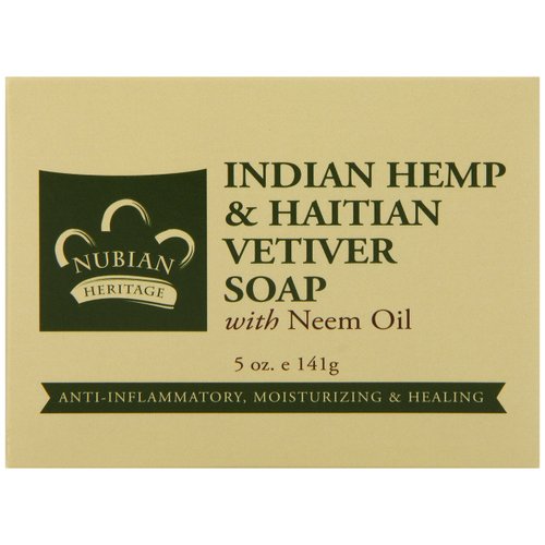NUBIAN HERITAGE BAR SOAP,INDIAN HEMP, 5 OZ(Single pack)