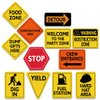 WERNNSAI Construction Zone Party Decorations - 12 PCS Size 8” Traffic Sign Cutouts for Boys Kids Birthday Party Construction Theme Party Supplies