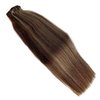 Hair Extensions Clip in Real Human Hair Extensions Blonde Human Hair Clip ins Extensions Brown to Blonde Highlights Remy Human Hair Clip in Extensions for Women 16 Inch 7pcs 70g