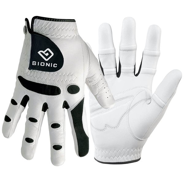 Bionic StableGrip with Natural Fit Golf Glove - White (Medium, Right)