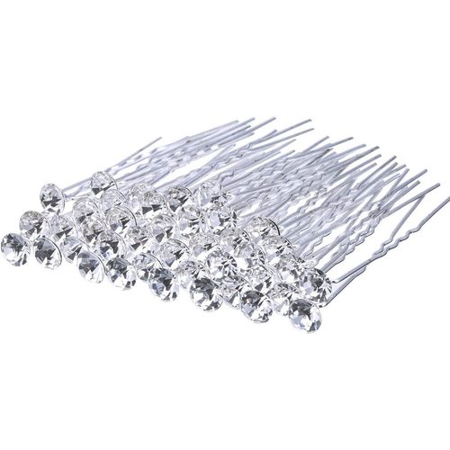 AKOAK 20 Pieces Bridal Wedding Hairpin, Single Drill U-shaped Hairpin, Rhinediamond Hairpin Bridal Women's and Girls' Hair Accessories for Wedding Ball Parties Special Events