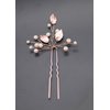 Missgrace Rose Gold Hair Pins (3 Packs), Crystal Leaf Wedding Hair Accessories for Women