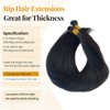 I Tip Hair Extensions #1B Natural Black I Tip Extensions Real Human Hair Keratin Tip Hair Extension Long Straight Cold Fusion Hair Extensions Human Hair Itip Black 24 Inch 50s 50g/Pack