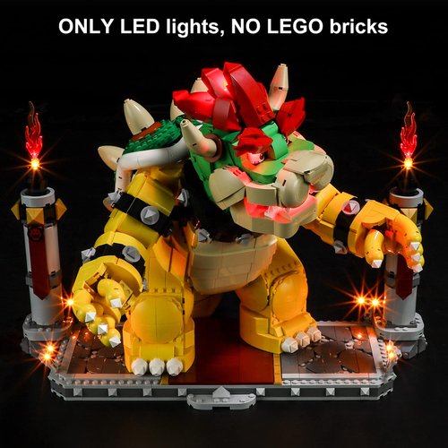 Vaodest LED Light for Lego 71411 The Mighty Bowser Building Blocks Model,Design and Configuration Compatible with Model 71411(LED Light Only, Not Building Block Kit)