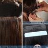 Yaki Tape in Hair Extensions Real Human Hair Black Women Light Yaki Human Hair Tape in Extensions Double Sided Skin Weft Yaki Straight Tape on Remy Hair Weft 10A Brazilian Hair 50G 20PCS 14 Inch