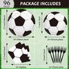 96 Pcs Soccer Party Supplies Bundle Paper Plates Napkins Sports Sports Party Birthday Decorations Favors For Kids (Soccer)