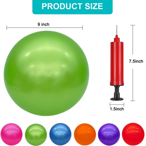 GCQJOQ 3 Pcs 9 Inch Inflatable Bouncy Balls with Hand Air Pump for Indoor Outdoor Play Balls (Green)