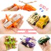 SCKTYZS Mini Transform Robot for Kids 3-6 Years, 7 Collectible Rescue Vehicle Construction-Bot Playset Boys Hero Figure Modified Bots 4.5-inch Converting Action Figures