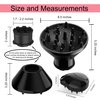 Universal Hair Diffuser Adaptable Hair Dryer Attachment for Blow Dryer Nozzles from 1.7 to 2.2 inch Diameter (Black with Shampoo Brush)