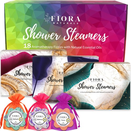 Shower Steamers for Women - 18pc Shower Bombs Aromatherapy gift set with Organic Essential Oils for Relaxation & Stress Relief. Shower Melts, Bath Bombs for Shower - Self Care Mothers Day Gift for Mom