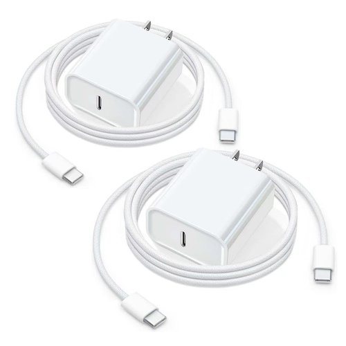 2Pack 6FT PD 20W Fast Charger for New Airpods 4 4th, AirPods Max 2024 Pro 2 2nd Earbuds, iPad 10th Generation,Mini 6,Air 5/4,Pro 13/12.9/11, iPhone 16 15 USB C to USB Type C Woven Cable Charging Cord