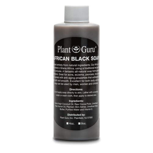 African Black Soap Liquid 4 oz. 100% Raw Pure Natural From Ghana. Acne Treatment, Aids Against Eczema & Psoriasis, Dry Skin, Scars and Dark Spots. Great For Pimples, Blackhead, Face & Body Wash