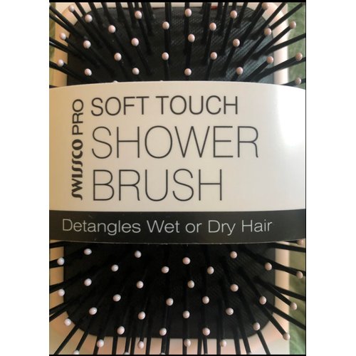 Swissco Soft Touch Paddle Shower Hair Brush (Black)
