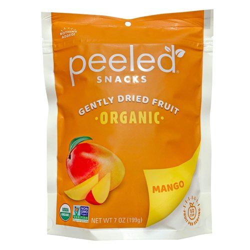 Peeled Snacks Organic Dried Fruit, Mango, 7oz. –Healthy, Vegan Snacksfor On-the-Go, Lunch and More