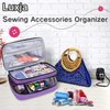 Luxja Sewing Accessories Organizer, Double-Layer Sewing Supplies Organizer for Needles, Scissors, Measuring Tape, Thread and Other Sewing Tools (NO Accessories Included), Purple