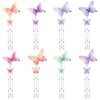 BBTO 8 Pcs Tassel Butterfly Hair Clips Christmas 3D Butterfly Hair Pins Cute Organza Hanging Ear Butterfly Hair Accessories for Bride Wedding party women(Sweet Color)