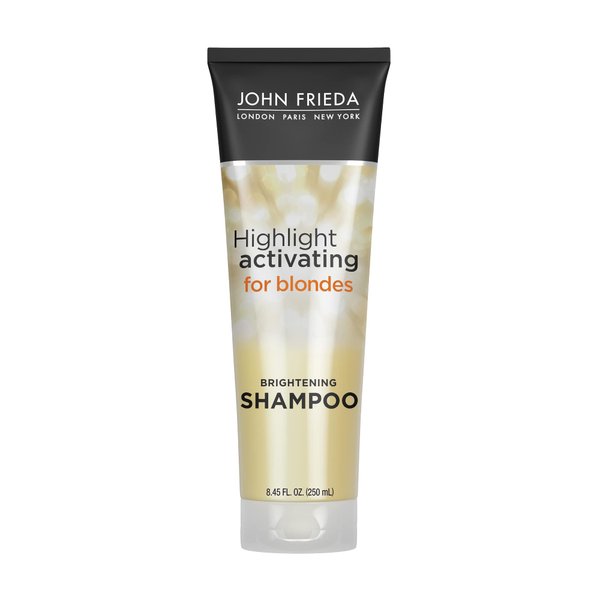 John Frieda Sheer Blonde Highlight Activating Brightening Shampoo, 8.45 Fluid Ounce, Shampoo for Blonde Hair, to Revive Dull Highlights w/Avocado Oil and Vitamin C, for Lighter Blondes