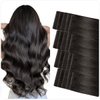 SUYYA Invisible Tape in Hair Extensions Human Hair Natural Black Seamless Injected Hand-Tied Pro Quality Virgin Human Hair 20PCS 40G/Pack Straight Tape Ins(14 inch #1B Off Black)