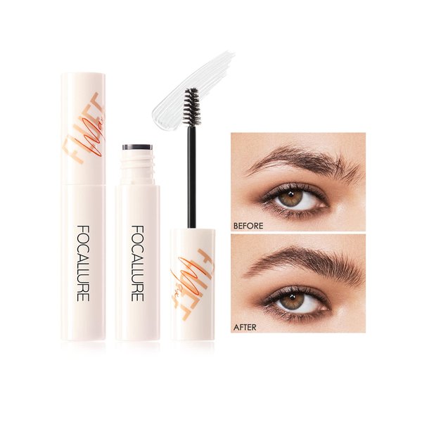 FOCALLURE Waterproof Eyebrow Gel Brush + Curling Mascara 2 IN 1 Long-wear Eyebrow Makeup