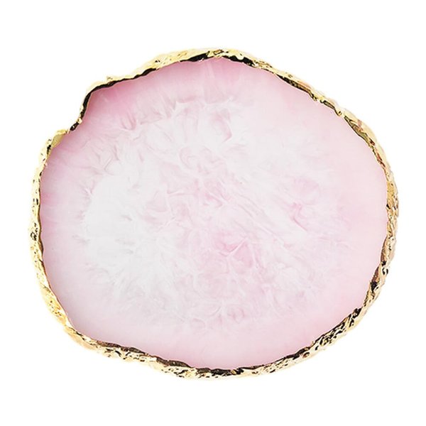 Nail Art Palette Stone,Resin Nail Art Palette,Nail Art Painting Mixed Color Palette Gold Edge Nail Gel Color Makeup Display