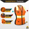 KwikSafety FIRST LADY Safety Vest for Women [SNUG-FIT] 9 Pockets, Class 2 Custom High Visibility Reflective ANSI OSHA Fitted Construction Work PPE/Orange Medium