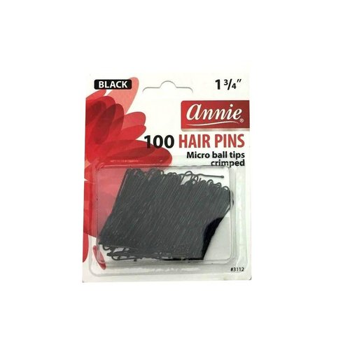 Annie Hair Pins 1 3/4In 100Ct Black Microball Tipped