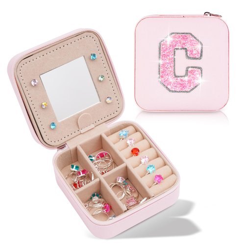 Uygafly Jewelry Case Fashion Jewelry Box - Customized Mothers Day Gifts,Customized Gifts for Mom,Birthday Gift for Mom,Mom Gifts From Daughter,Mother in Law Gifts,Mama Gift Idea | Pink,C