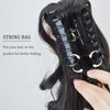STYLER 14 Inch Dark Brown Ponytail Wig with Jaw Claw Clip for Woman Girl Hair Piece Curly Wavy Pony Tail for Daily Use