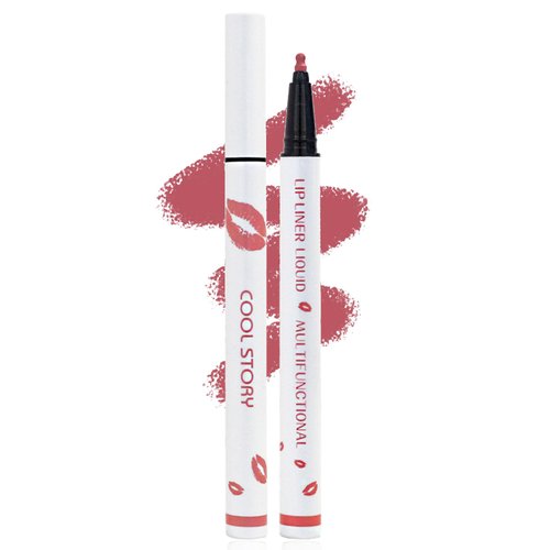 YUANLI Lip Stain Marker Pen, Lip Liner and Lipstick 2 in 1, Long Lasting Waterproof Matte Lip Tint Stain for Women, Hydrating and Waterproof 24 Hour Lip Liner Pencil & Liquid Lipstick - 07