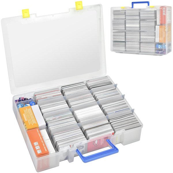Xuerdon Trading Card Storage Box, 2300+ Playing Card Case Holder Organizer Compatible with PM TCG/for Yugioh/for CAH/for Phase 10/ for Topps Football Baseball Sports Cards (Case Only) - White