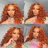 Ginger Bundles 350 Deep Wave Human Hair Bundles Ginger Orange Bundles Human Hair 3 Bundles 16 18 20 Inch Orange Deep Curly Bundles Remy Hair Extensions