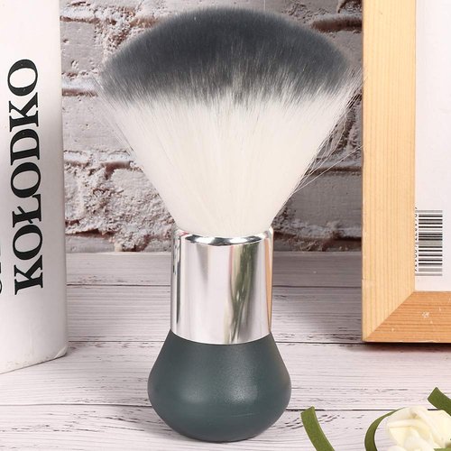 Neck Duster Neck Duster Brush, Broken Hair Sweep Brush with Abs Handle, Barber Shop And Salon Nylon Shaving Brush for Face And Neck (Grey)