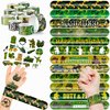 Cherisnowy 48 Military 24PCS MilitaryTemporary Tattoos Sticker 24PCS Slap Bracelets Perfect for Themed Birthday Party Favors Baby Showers or Classroom Rewards Ideal Decor and Gifts for Girls and Boys
