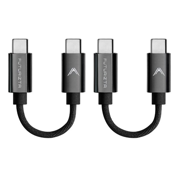 Futurizta Tech® Zeus-X Short USB-C to USB-C Cable 2 Packs (0.33ft/0.1m) 60W 20V/3A Type-C Fast Charging Cable QC3.0 QC4.0 Compatible with Samsung, Google Pixel, iPad Pro