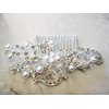 Generic Crystal and pearl silver hair comb barrette clip bridal clip silver bridal, 2