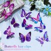 BARTOSI Butterfly Hair Clips Purple Butterfly Hair Barrettes Butterflies Hairpin Cute Decorative Bobby Pins Hair Accessories for Women and Girls (Pack of 10)