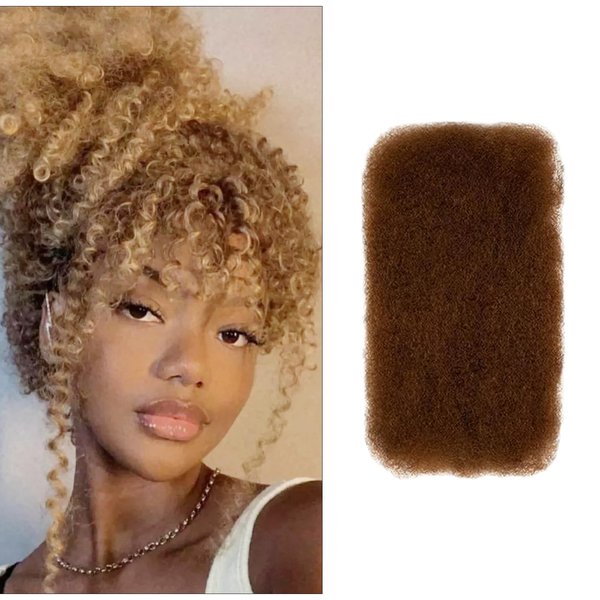 Hair Extensions Afro Kinkys Bulk Human Hair for Dreadlock Extensions Loc Repair Braiding Twist Tight Afro Kinky Human Hair for Locs(30,100g/3.3oz, 10in)