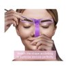 8Pcs Purple Washable Eyebrow Stencils with 8 Styles Reusable Eyebrow Stencil, Eyebrow Template, Eyebrow Shaping Kit with Handle and Strap for Women's Beauty and Personal Care
