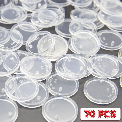 SIXPOINTS 70 Pieces Clear Round Figure Display Stand Base Compatible with 3.75” Movie Action Figure MODERN Star Wars / MODERN G i Joe /Marvel, 25mm Wide Disc,2.35mm Peg Doll Model Support Stand