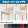 smiry Stretch Jacquard Seat Covers for Dining Room Chairs Set of 6, Removable Washable Chair Seat Protector Slipcovers, No Rear Covers, Beige