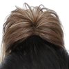 YOLANFAIRY Messy Bun Hair Piece Claw Clip in Hair Buns Hair Piece for Women Straight Short High Ponytail Extension Tousled Updo Faux Hair Bun Scrunchies for Girls (Brown Mix Ash Blonde)