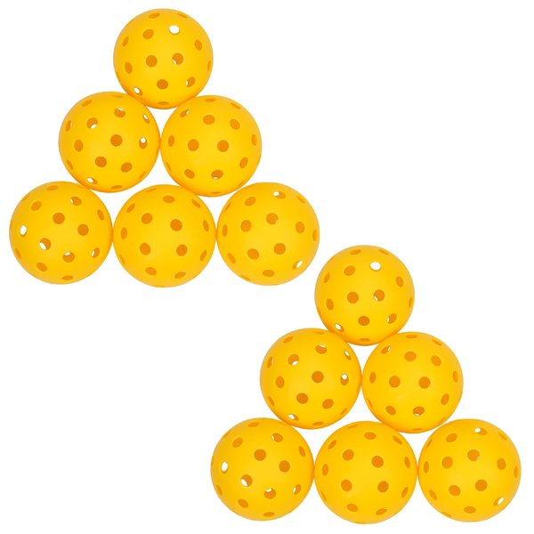 Pickleball Balls,12-Pack 40 Holes Outdoor Pickleball Balls Indoor Pickleballs Play High Elasticity for Beginners Professional All Skill Levels