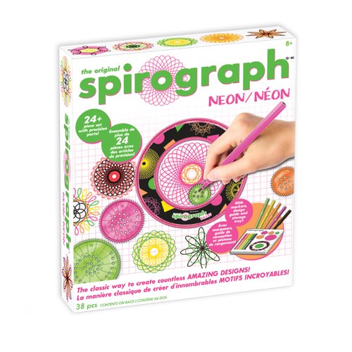 Spirograph Neon Drawing Set – Drawing Kit, Arts and Crafts, Kids Toys, Art Supplies, Spiral Art, Kids Drawing Kit, Neon Markers, Design Sheet Included, Screen-Free Kids Activities, Ages 8+