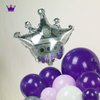 Kozee Dark Purple and silver Balloon garland kit 126Ppcs with light lilac White silver starburst crown foil balloons for Girl 15/16 Birthday anniversary graduation Party Decorations
